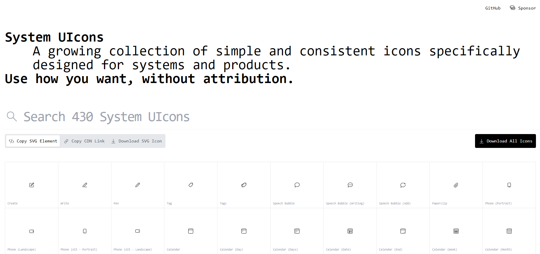 System UIcons