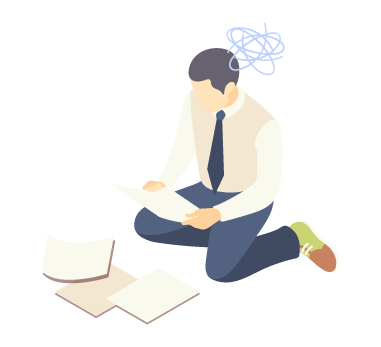 悩んでいるイラスト
